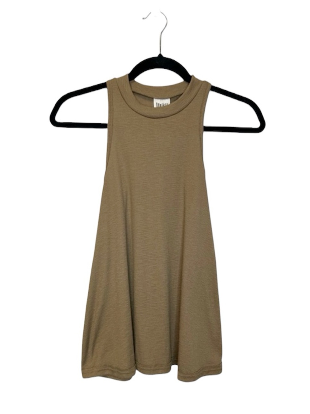 FREE PEOPLE Olive Green Ribbed Racer Back Swing Hem tank top size XS